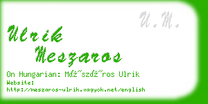 ulrik meszaros business card